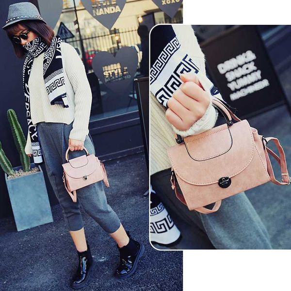

small vintage crossbody-bag cute women round cover messenger-bag leather shoulder-bag with handle solid color bag