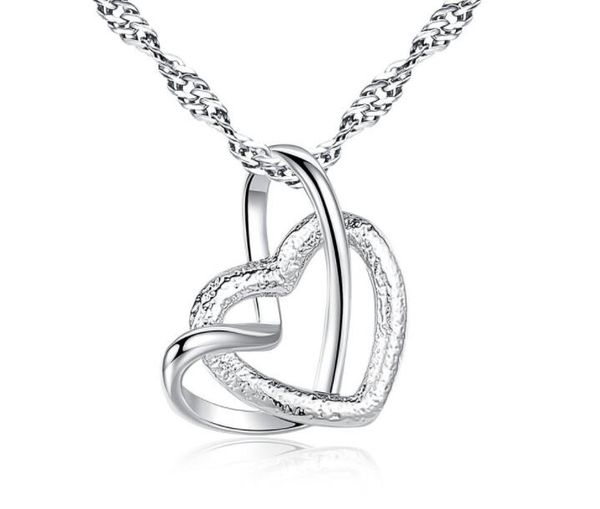 Сердце образного платинового ожерелье, элегантные ключицы, дамы формы сердце кулон, матовая форма сердце ожерелье