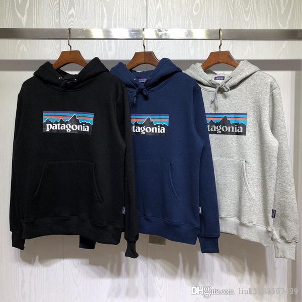 

19ss patagonia arrival mens designer hoodies fashion mens sport hoodies black gray blue men women designer sweatshirt size s-xl