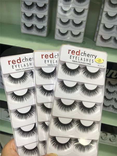 

seller red cherry lashes 5 pairs/lot 10 styles natural long professional handmade natural thick 3d eyelashes high quality