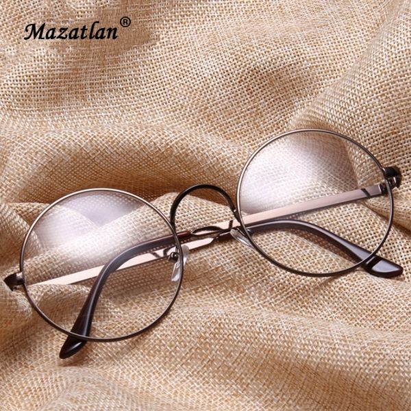 

vintage round clear glasses eyewear women men transparent optical eye glasses frames preppy style eyeglasses fake, Black