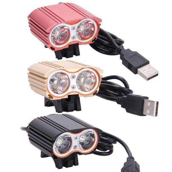 

8000lm usb 2xcree xm-l t6 led head lamp light bicycle headlight