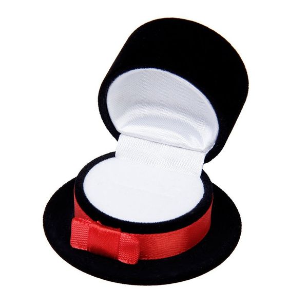

jewelry box ring display gift organizer form of hat - black, Pink;blue