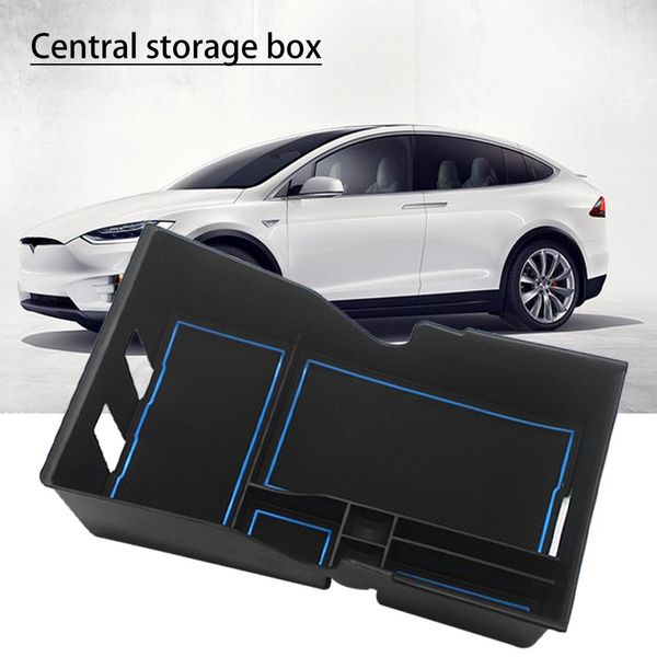 

car central console armrest box storage container organizer holder case tray for model 3 car accessories abs plastic