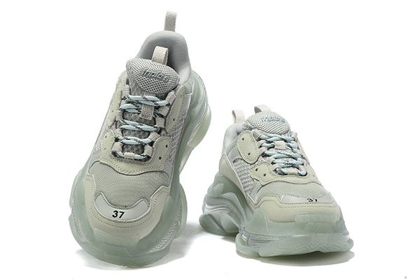 

2019 new luxury paris triple s 3.0 crystal bottoms vintage height platform sneakers fashion mens red golden grey designer casual shoes 12, Black