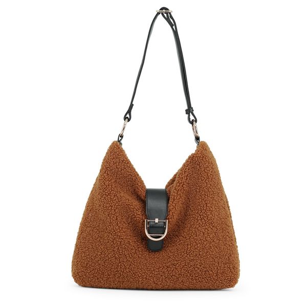 

women fashion elegant winter wool plush shoulder bag daily hobos crossbody bag handbag for women &girls