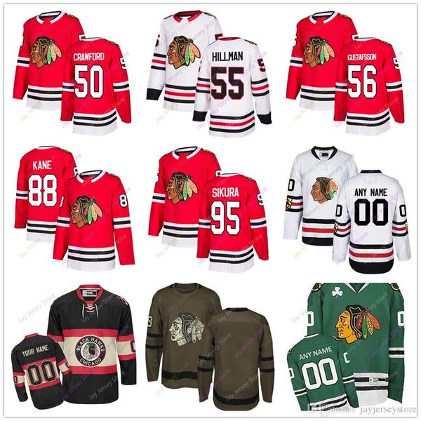 

Corey Crawford Blake Hillman Erik Gustafsson Patrick Kane Dylan Sikura Jersey Winter Classic Chicago Blackhawks Salute 2019 Men Women Youth