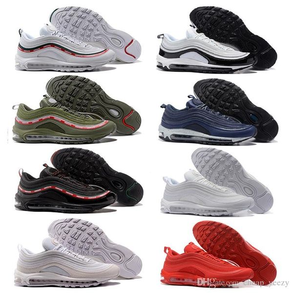

97s mens running shoes sneakers cushion men classic white black red blue green sport sneakers fashion outdoor walking shoes