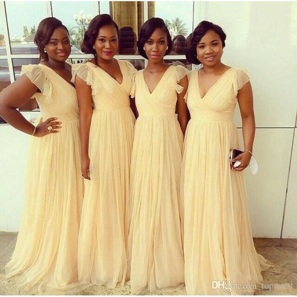 pale yellow bridesmaid dresses