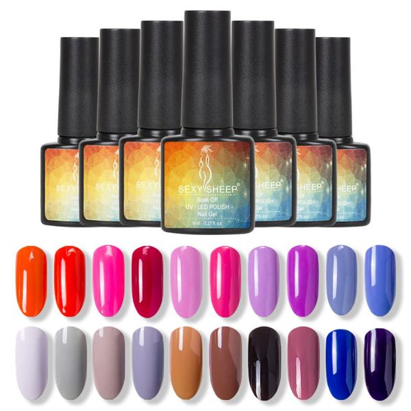 

8ml gel nail polish uv gel nail art soak off polish semi-permanent varnish red black purple nails 60 colors manicure lacquer