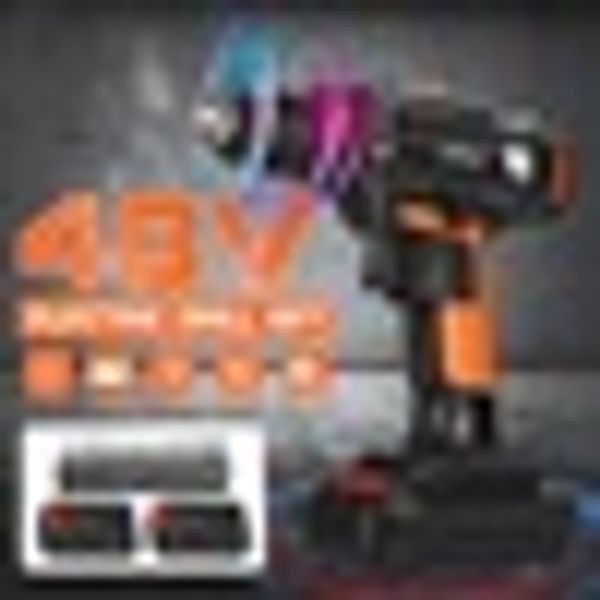 

48v electric drill cordless rechargeable driver drill screw set repair tools kit 2-speed 18+1 torque setting high efficiency