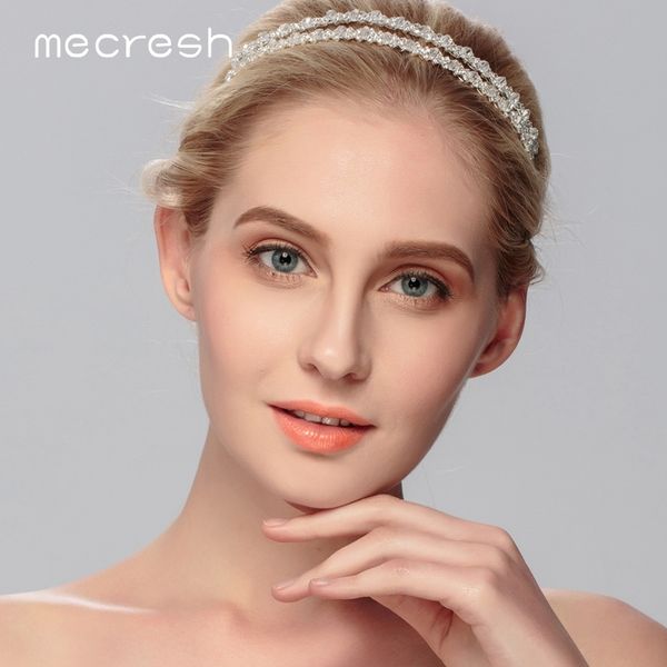 

mecresh simple rhinestone bride wedding tiaras hair jewelry bridal hair accessories crystal princess crowns hair ornaments hg136, Golden;white