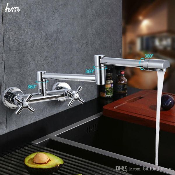 2019 100 Brass Chrome Fold Kitchen Faucet Extension Hot And Cold