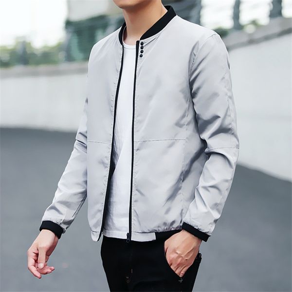 

2018 new spring autumn casual solid fashion slim men bomber jacket male baseball men's windbreaker jackets coat men's jacket, Black;brown