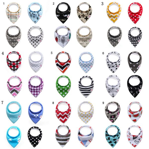 

baby ins bibs bandana infant saliva cloth 124 styles 4pcs/set ins triangle bibs newborn cartoon baby bibs burp cloths ooa7490