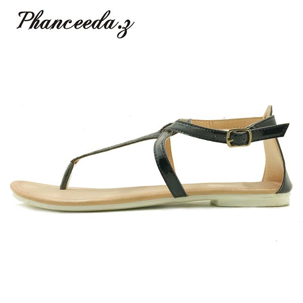 

new 2020 shoes women sandals summer style cover solid flats shoes string bead women slippers fashion size 5- in, Black