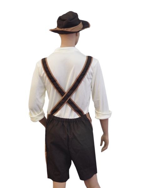 

wholesale-oktoberfest costume lederhosen bavarian octoberfest german festival beer halloween for men beer costumes plus size m,l,xl,2xl, Black;red