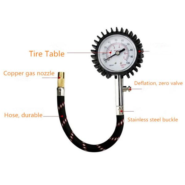 

2016 yd-6026 accurate auto car tire pressure gauge meter automobile tyre air pressure gauge dial meter vehicle tester