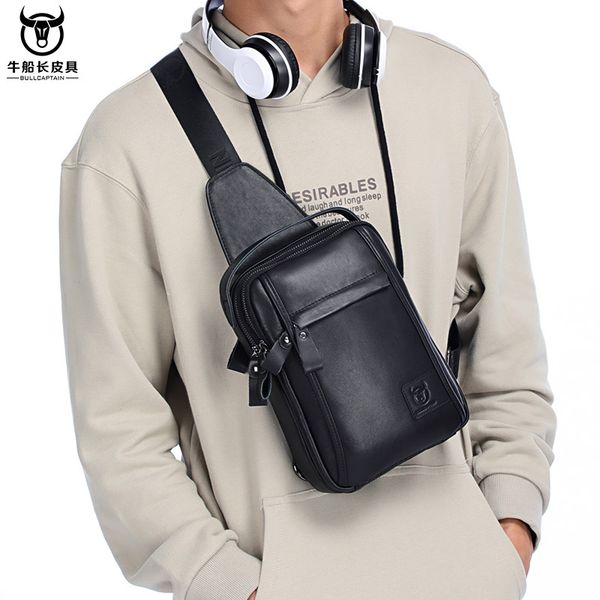 

bull captain (bullcaptain) full-grain leather casual handbag men's genuine leather shoulder tablet chest pack