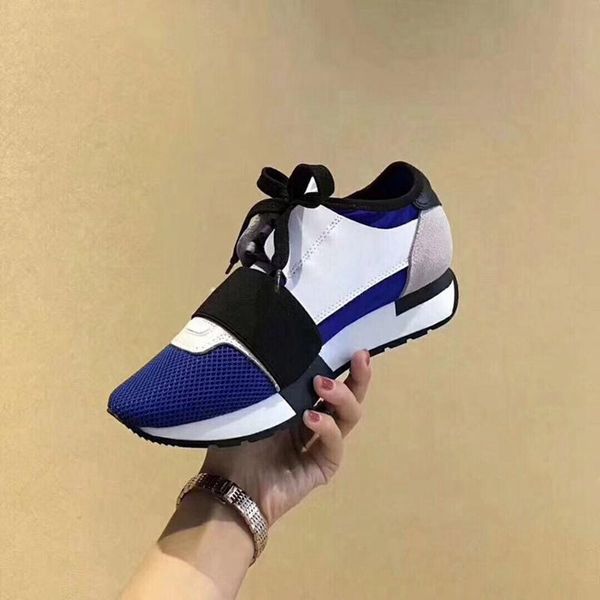 

2019 new multimaterial contrasted runners fashion casual shoes luxury designer sneakers genuine leather mesh casual shoes