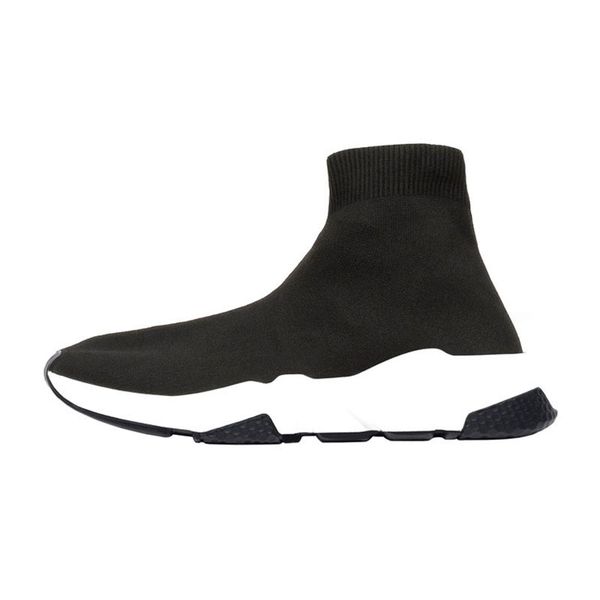 

2019 new quality knit speed trainer high race runners socks shoes mens womens sneakers black white slip-on triple s casual shoes c09