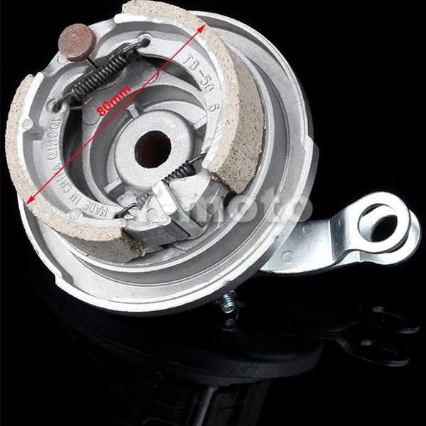 

front or rear wheel brake shoe aluminum drum brake pads for 10" hub 12 inch rims crf50 70 110cc