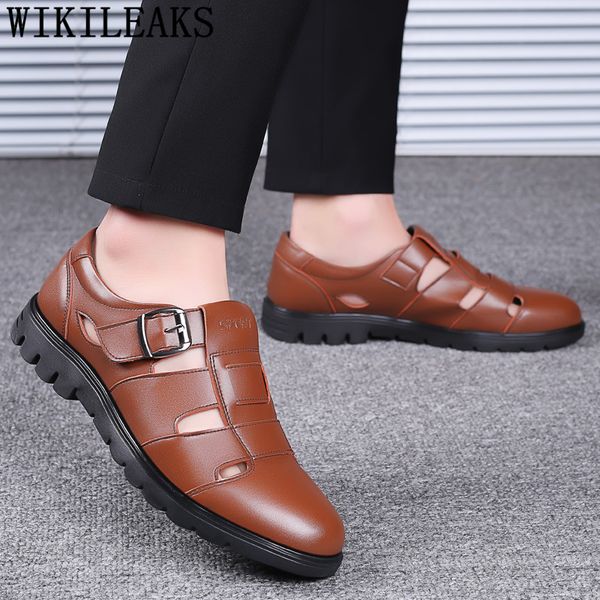 

genuine leather shoes men venting hole mens casual shoes designer men zapatos de hombre ayakkabi, Black