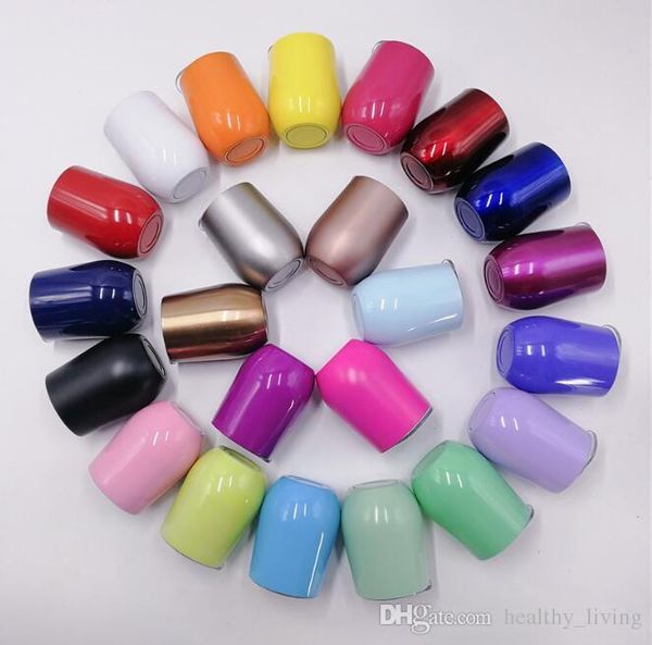

26 styles egg cup wine glass tumbler 9 oz double wall vacuum insulated mint light blue pink gold rose coral stainless steel cup mugs 588