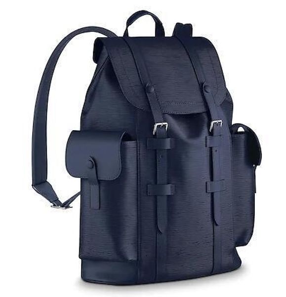 

m58868 chriser pm fashion men blue travel bag backpacks fashion shows oxidized leather business bags handbags totes messenger bags