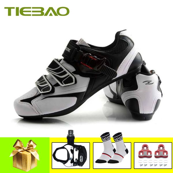 

tiebao cycling shoes sapatilha ciclismo bicycle pedals 2019 men self-locking breathable superstar athletic road bike sneakers, Black