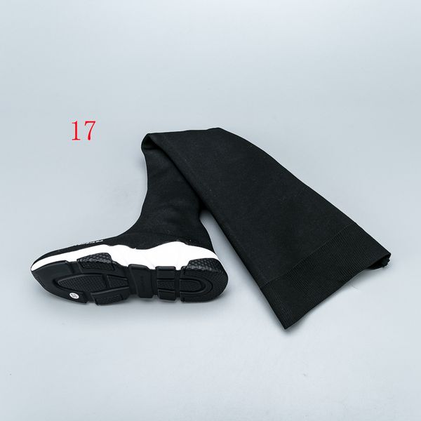 

fashion quality knit socks shoes speed trainer high race womens sneakers black white slip-on triple s casual shoes size 35-45