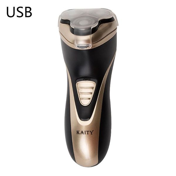 

men electric beard shaver razor usb rechargeable 3d triple floating head trimmer t4mb