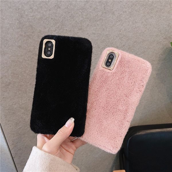 

Зима теплого мягкий Fuzzy Телефон волоса Кок для Iphone 8 7 плюс 11 11Pro макс х хг хв макса 6