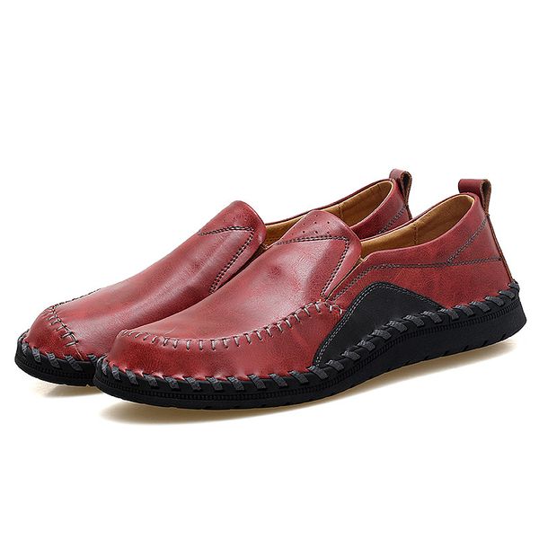

classic leather male loafers fashion flats casual men shoes business soft male loafers slip on leather men shoes hc-659, Black