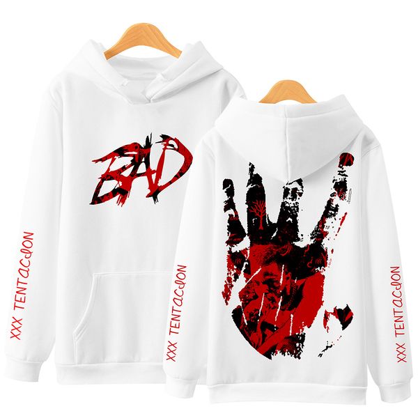

men hop ripper hip xxxtentacion bad 3d print hoodies hooded rapper loose sleeve long pullover sweatshirt spehf, Black