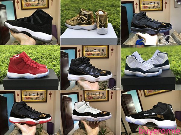 

with mens and women 11s space jam gym red gold midnight navy concord high basketball shoes for men sports sneakers