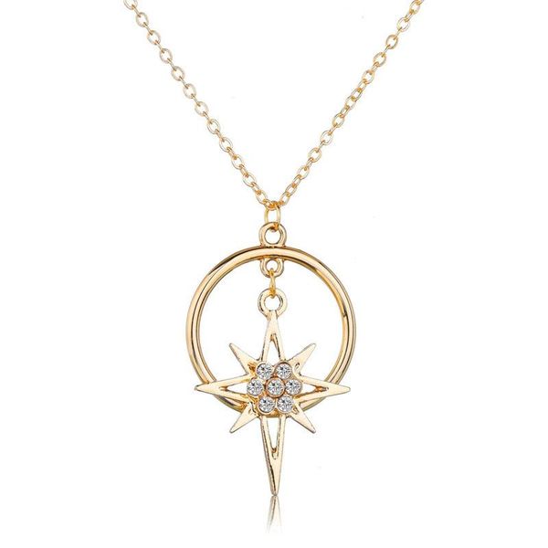 

круглые подвески neckalces для женщин новая мода элегантный двойной круг ожерелья подарок ювелирных изделий геометрические колье различных с, Silver