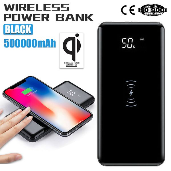 

500000mah wireless charger power bank for mobile phone portable power bank for cell battery charger fast charge backup android wholesale