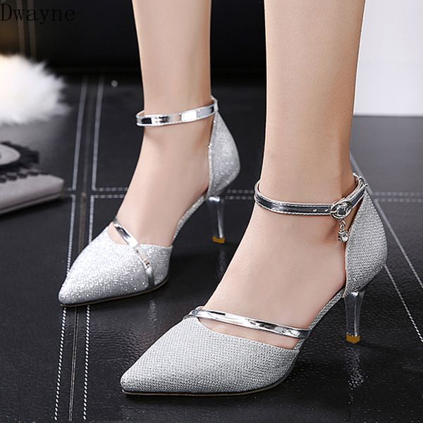 

new bridesmaid high heels wild silver high heels fashion sequins shoes comfortable, Black