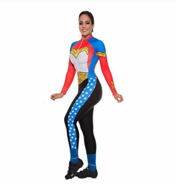 

colombia triathlon clothing women long custom cycling clothes bike skinsuit jumpsuit ride bicycle set team kit ropa ciclismo, Black;blue