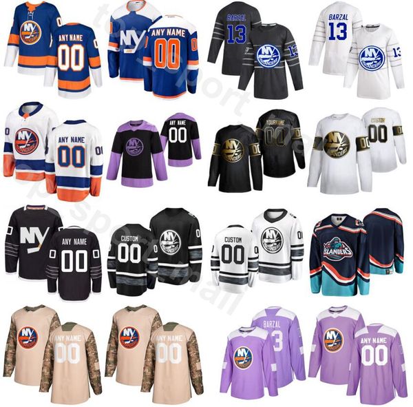 

2020 all star new york islanders jerseys hockey 13 mathew barzal 27 anders lee 29 brock nelson 12 josh bailey 2 nick leddy, Black;red