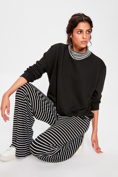 

trendyol black turtleneck basic knitted sweatshirt twoaw20sw0266