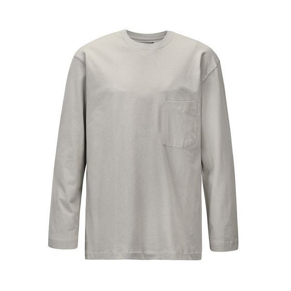 

2020 весна мужские сплошной tshirts pure color long sleeve сыпучие мужской тройники пуловер o шеи мальчики топы с карманами, White;black