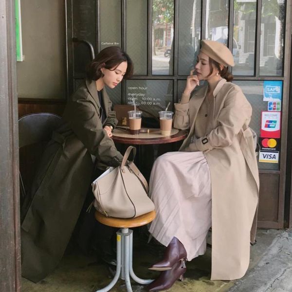 

корейский ins элегантный британский стиль средней длины, Tan;black