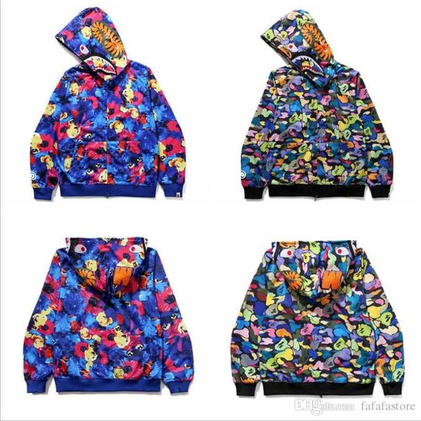 

a bathing a ape 19bape zip hoodie giant multi camo multi camo shark hoodie full zip, Black