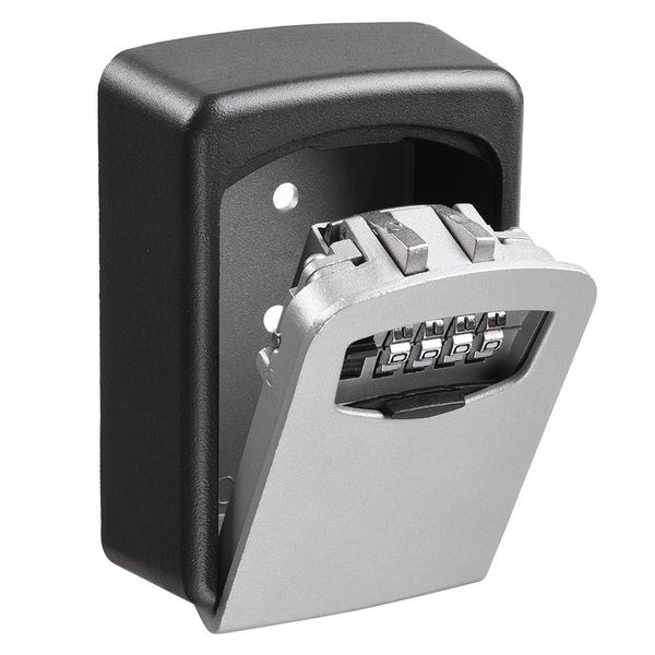 

4 digit combination key lock box wall mount safe security storage case organizer