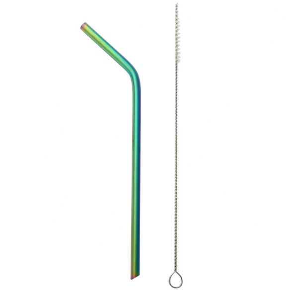 

with 1 cleaner brush )titanium straws titanium bend straw kitchen outdoor camping drinking family and holiday gift straws2