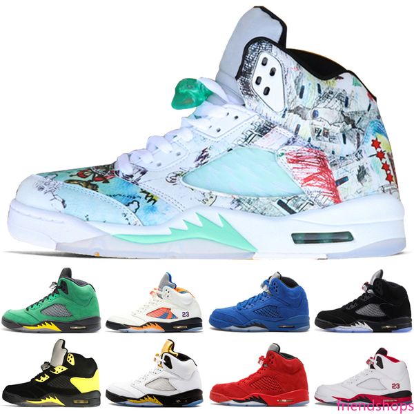

new 5 5s wings international flight mens basketball shoes red blue suede og metallic black oreo men sports sneakers designer trainers