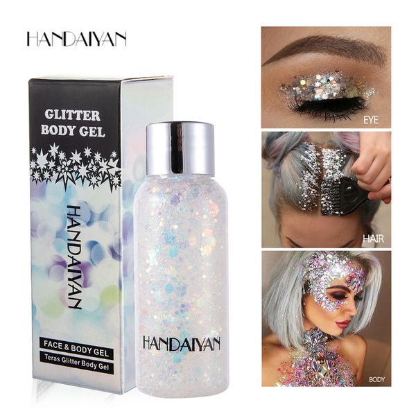 

HANDAIYAN Teras Body Glitter Gel Mermaid Scale Cream Eyeshadow Face Eyes Body Laser Sequins Festival Stage Makeup Glow, Choose from below options