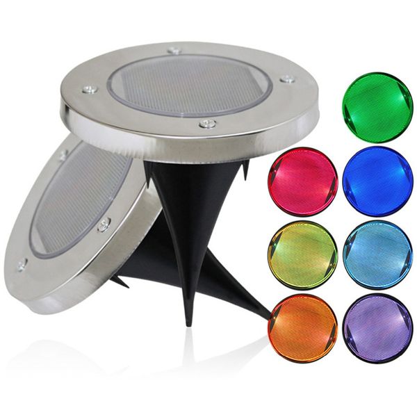 

4pcs solar powered lawn lamp buried ground light rgb color waterproof outdoor decoration light for driveway pathway yard garden